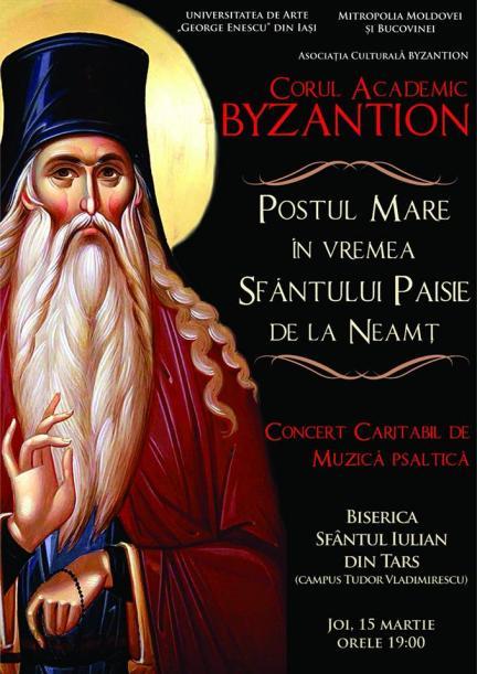 Va invitam la Concertul de muzica psaltica sustinut de Corul Academic Byzantion!